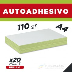 Papel Foto Autoadhesivo - 110 gr. Brillo A4 (x20)