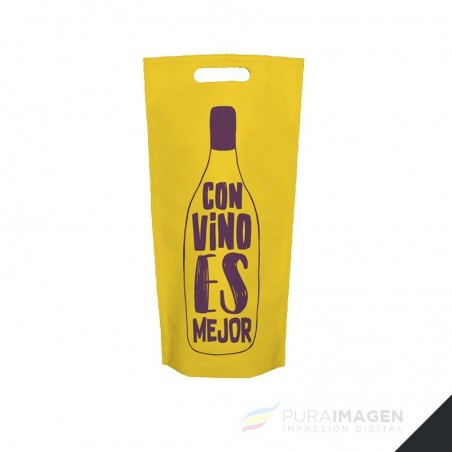 Bolsa Friselina para vino con manijas