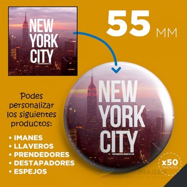 Personalización de botones publicitarios de 55 mm. (x50)