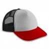 Gorra Trucker Adulto Combinada - Roja - Negra - Frente Blanco