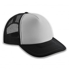 Gorra Trucker Adulto Negra - Frente Blanco