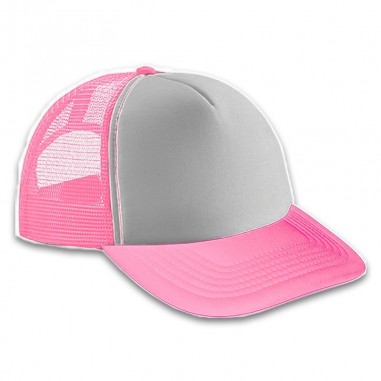 Gorra Trucker Adulto Rosa - Frente Blanco