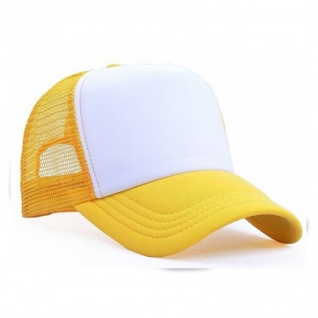 Gorra Trucker Adulto Amarilla - Frente Blanco