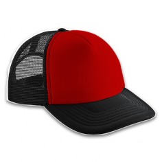 Gorra Trucker Adulto Negra - Frente Rojo