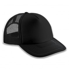 Gorra Trucker Adulto Negra - Frente Rojo