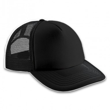 Gorra Trucker Adulto Negra - Frente Rojo