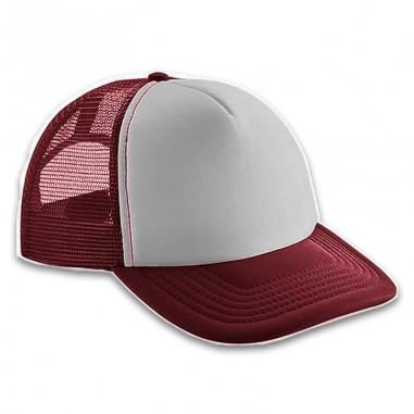 Gorra Trucker Adulto Bordo - Frente Blanco