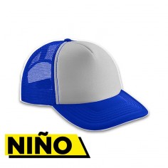 Gorra Trucker Niño Azul Francia - Frente Blanco