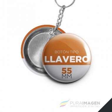 Llavero 55 mm (Pack 50 unid.) - Tipo Botón/Pin