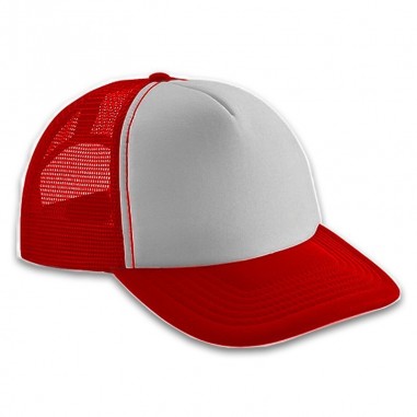Gorra Trucker Adulto Roja - Frente Blanco