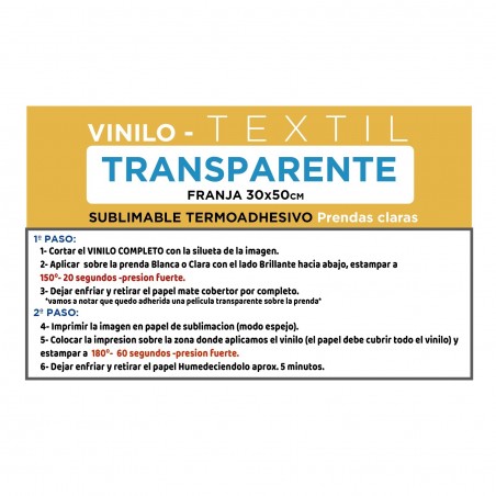 Vinilo textil sublimable Sin Soporte - 31x51cm