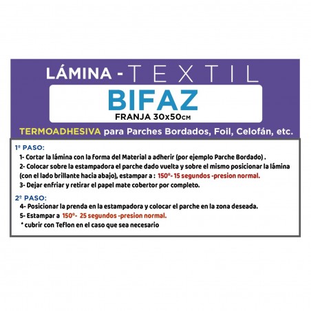 Vinilo textil sublimable Sin Soporte - 31x51cm