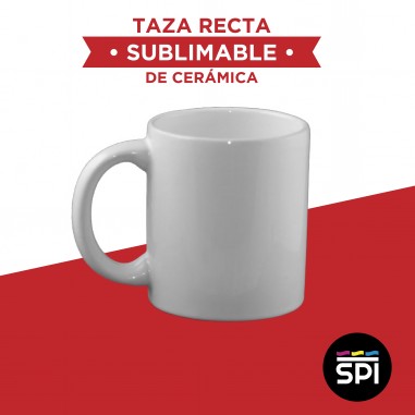 Taza recta blanca de cerámica...