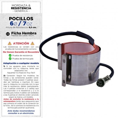 Resistencia para Pocillos Rectos 6Ø /...