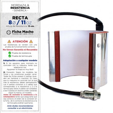 Resistencia para Tazas Rectas 8Ø /...