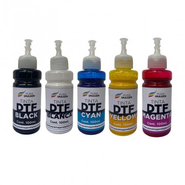 Pack de 5 Tintas DTF (CMYK + W) x 500ml